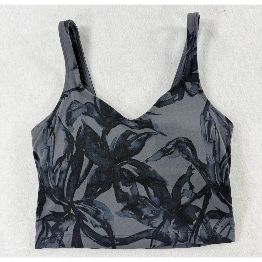 Lululemon Align Tank Top Inflorescence Multi Grey Floral Nulu Size‎ 4